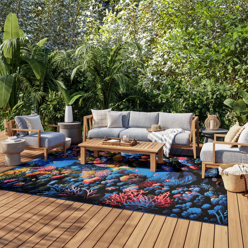 Nourison Color Splash 9' x 12' Multicolor Coastal, Nautical & Beach Rug, Rectangle 7'10" x 9'10"