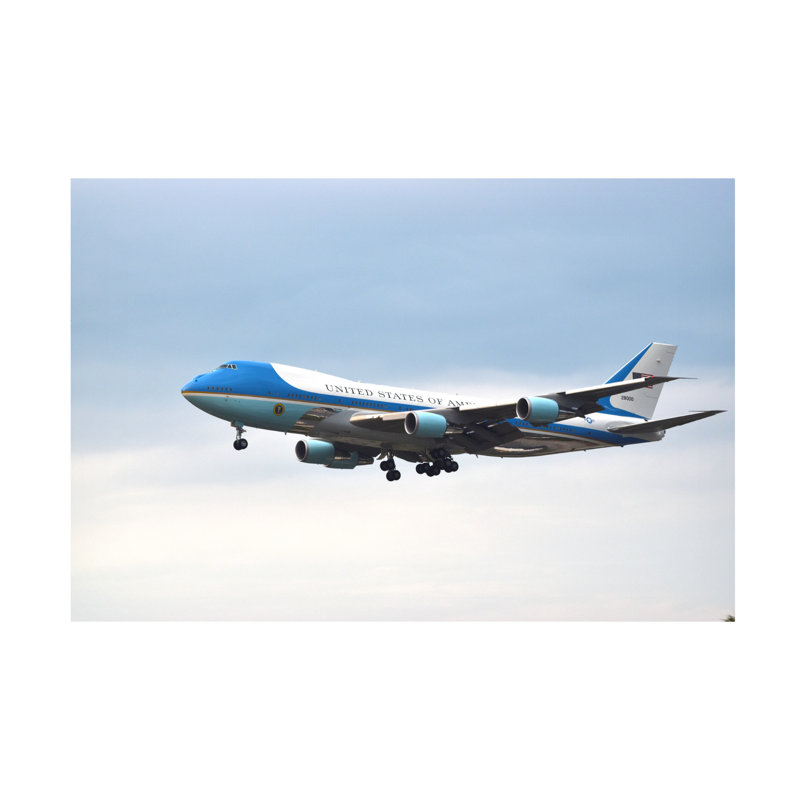 Air Force One 2 Light Blue and White Canvas Print