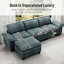 Canapé modulaire de 158 po, canapé en L surdimensionné avec repose-pieds et siège profond à 5 places avec coussin décoratif-1548258524-1548258499