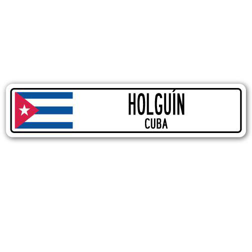 Panneau de signalisation en aluminium Holguon, Cuba, H 4 po x l 18 po x P 1 po