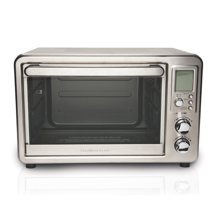 Hamilton Beach 31190C Digital Display Countertop Convection Toaster Oven  with Rotisserie, Large 6-Slice, Stainless Steel