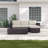 Convene 3 Piece Rattan Sectional Seating Group with Cushions-1605862830