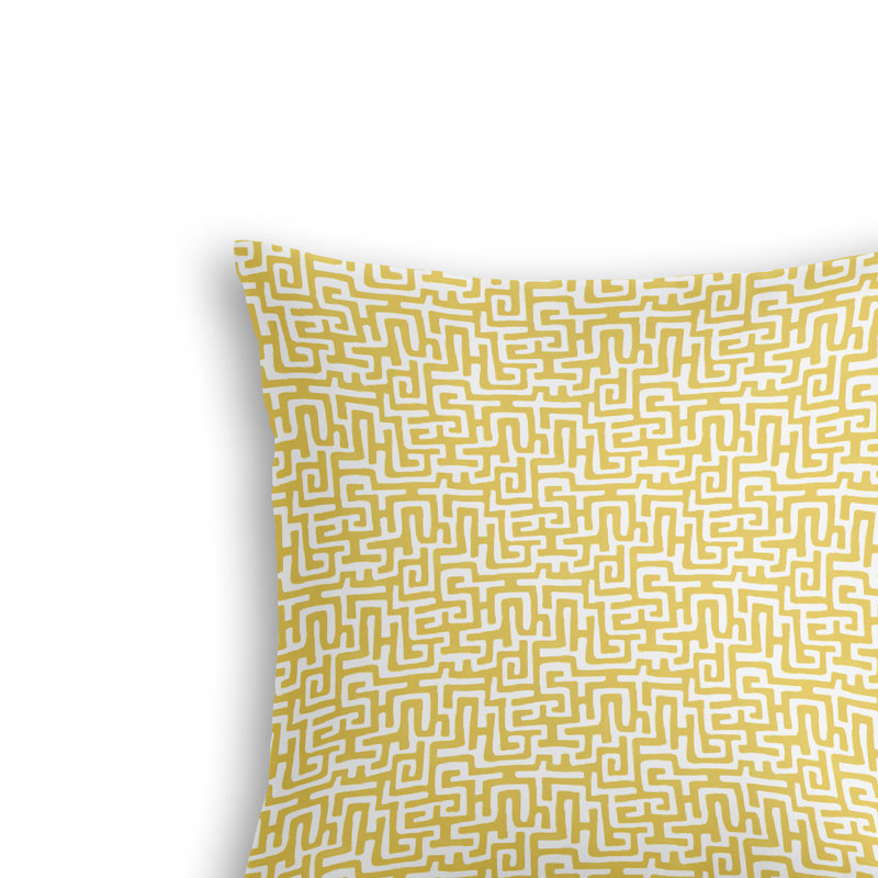 Coussin décoratif en polyester Ophelia, 18 po x 18 po, Jaune épice