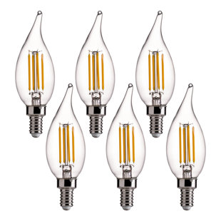 Ca11 e12 led candelabra bulbs, à intensité variable led chandelier light bulbs, 40w equivalent, warm white light, 330lm, amber glass finishing, 6 pack (Ensemble de 6)