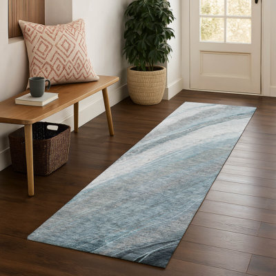 Premium Machine Washable Mayfield AMF2036 Swirls Rug