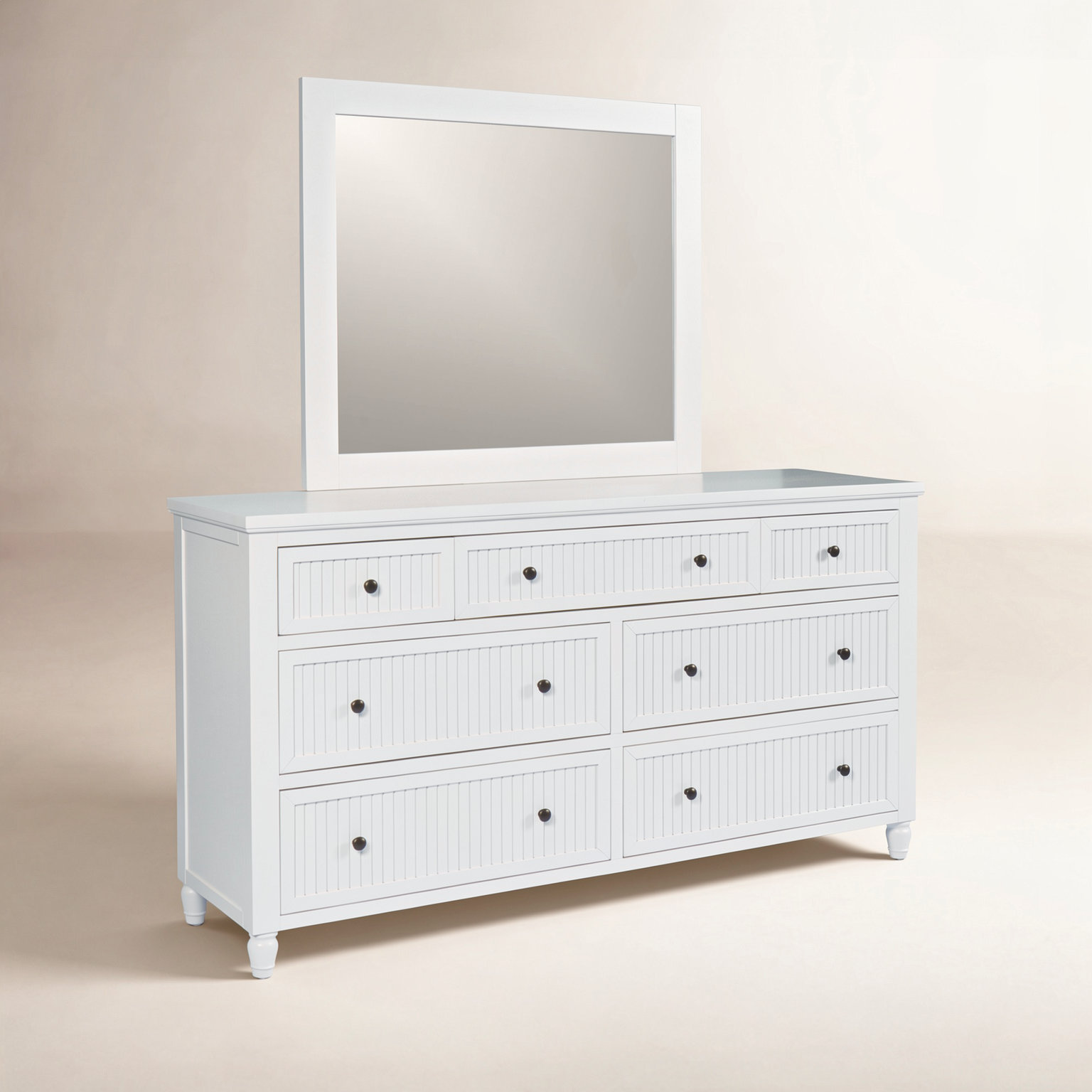 Pearce 67" Acacia Double Dresser Set, White