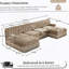 Canapé modulaire 4 places avec 2 repose-pieds, jupe à pampilles, conception capitonnée, mousse haute densité, base ergonomique en bois de qualité supérieure-479672886-479673032