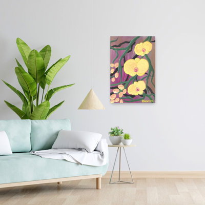 Orchidées jaunes vibrantes, impression d'art coloré abstrait coloré orchidée nature
