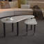 Table basse rotative contemporaine en bois avec pieds en caoutchouc massif pivotant sur 360 degrés avec un plateau de table en pierre frittée blanche de 6 mm pour le bureau de la chambre à coucher-75250855-75250852