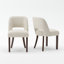 Chaise de salle à manger rembourrée moderne avec dossier découpé, chaise de cuisine en chenille confortable avec pieds en bois massif, ensemble de 6-342978026