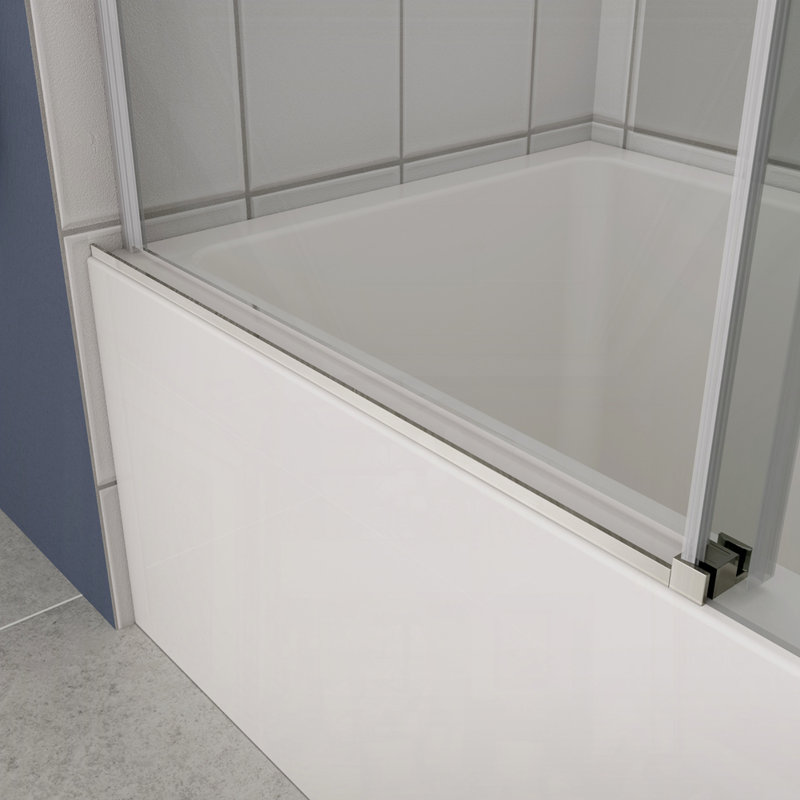 Porte de baignoire, porte coulissante, Chrome chrome