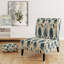 Fauteuil de chambre bleu et beige Artisan Ikat Heritage - rembourré de style victorien