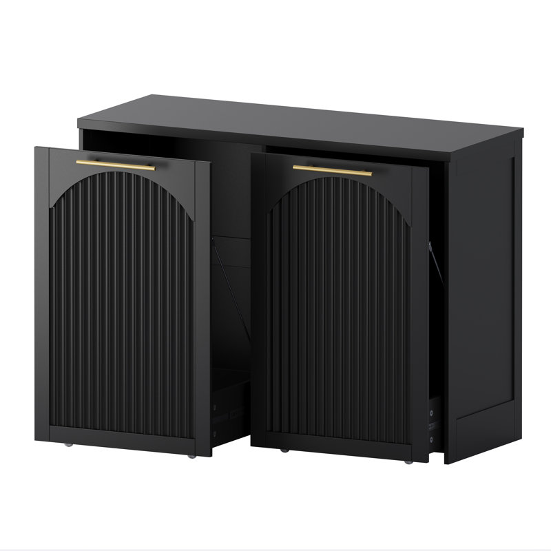 MDF Pull Out Trash Can, Black