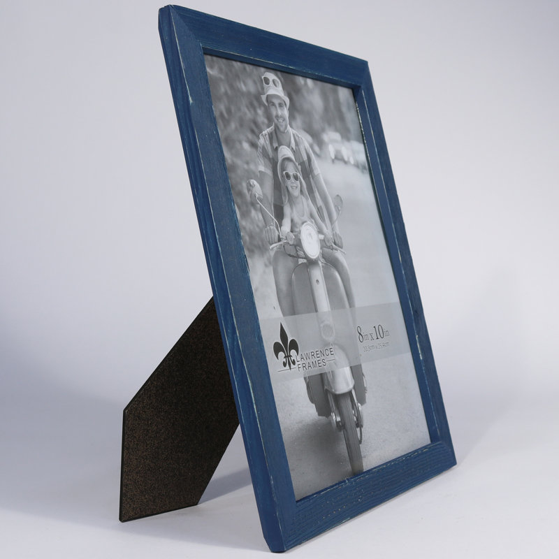 Cadre photo en bois Montevallo, 8 po x 10 po, Bleu marine patiné