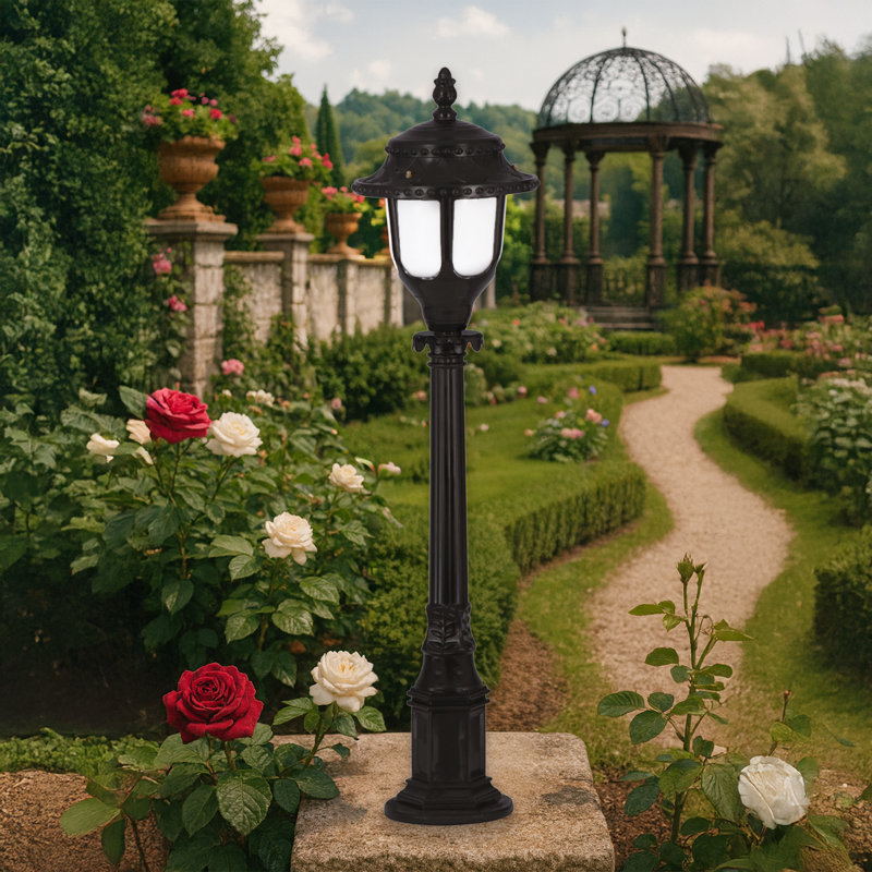 37.4'' Tall  Vintage Outdoor Floor Lamp, Black