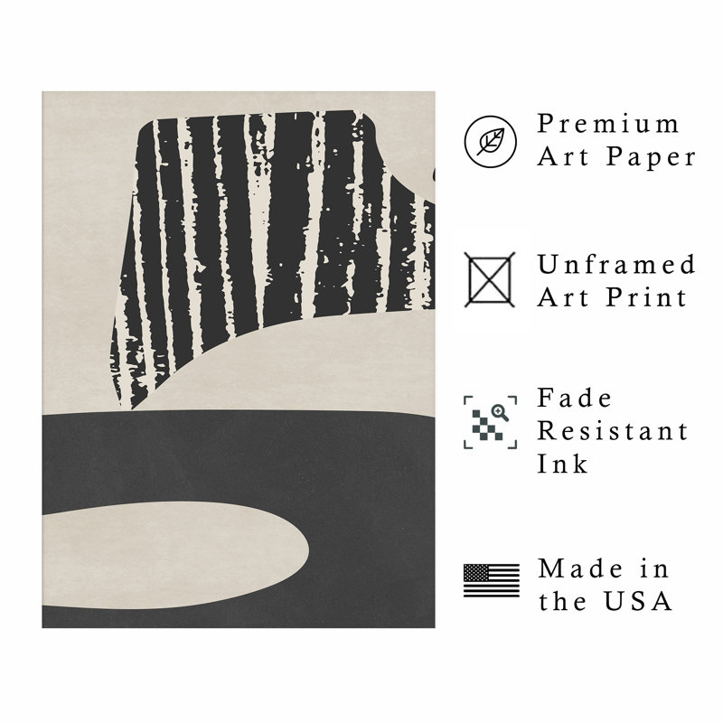 Abstrait abstrait scandinave I, reproduction d'art moderne sans cadre Mid-Century, H 30 po x l 20 po
