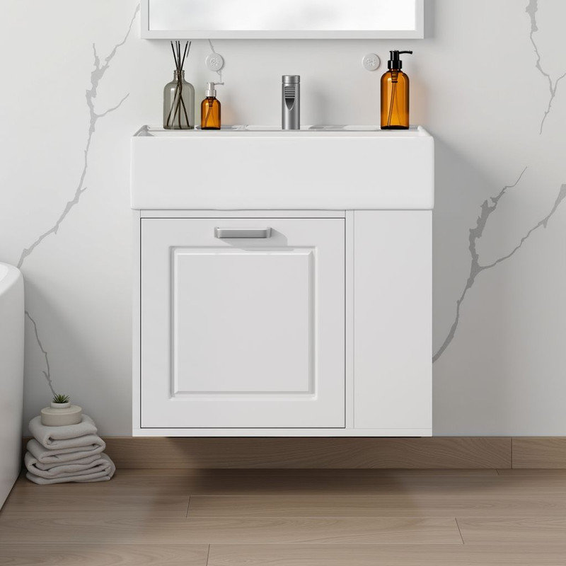Meuble-lavabo mural flottant 21,8 po, Ivoire