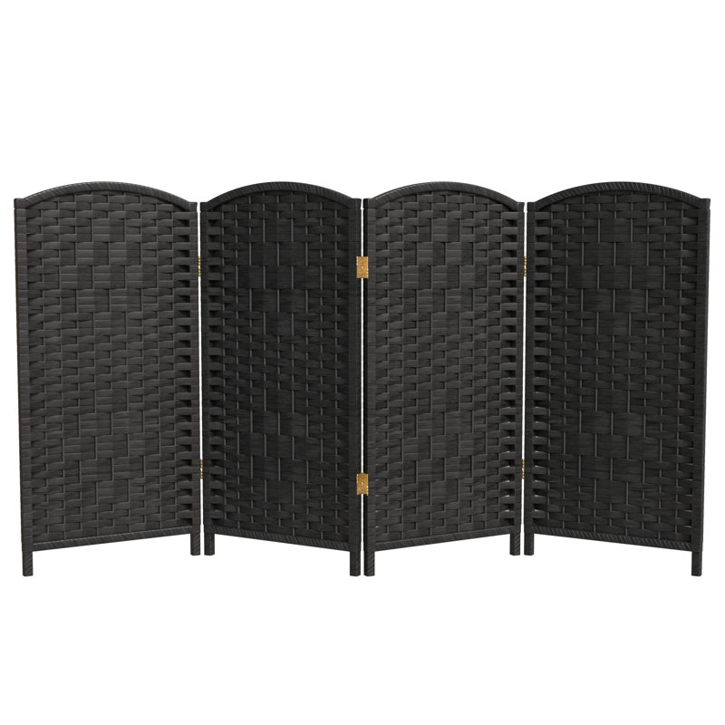 Paravent Short Diamond Weave, Noir, 4, 3 pi