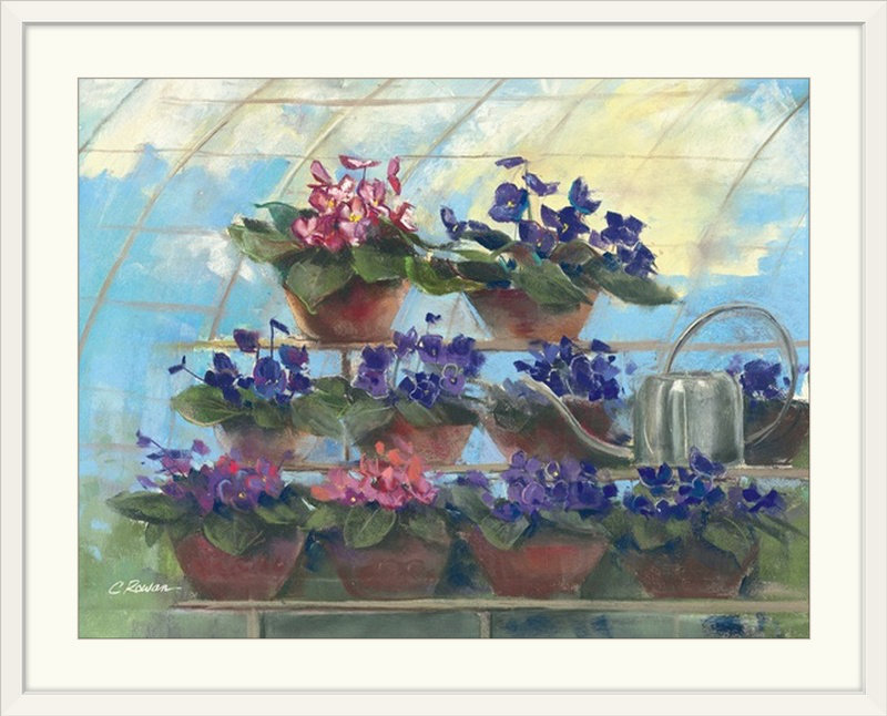 «Violets» - Imprimé, Cadre blanc, H 26 po x l 32 po x P 1 po