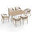 6 - Person Rectangular Outdoor Dining Set With Cushions-866689508-866689507