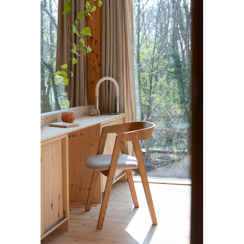 Dining Chair Upholstered Arm Chair, Natural