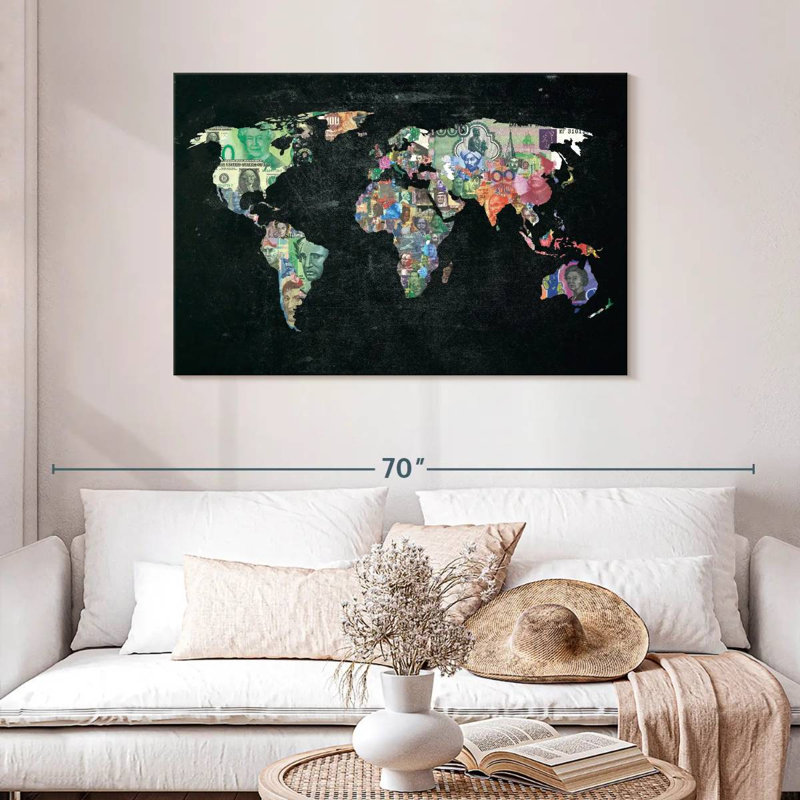 Carte du monde Keiri, H 30 po x l 45 po