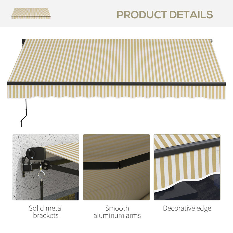 Engdash 97.25'' W x 59'' D Polyester Cover Retractable Patio Awning