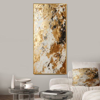 Blanc et or Champagne Flow I - Champagne, art mural