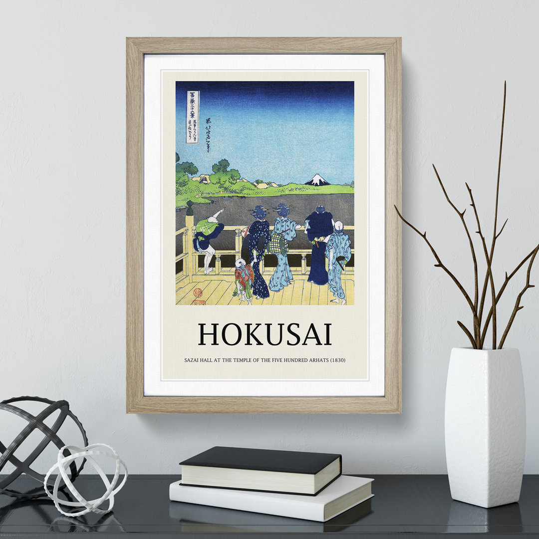 View of Mt. Fuji from Sazai Hall by Katsushika Hokusai - Picture Frame Art Prints
