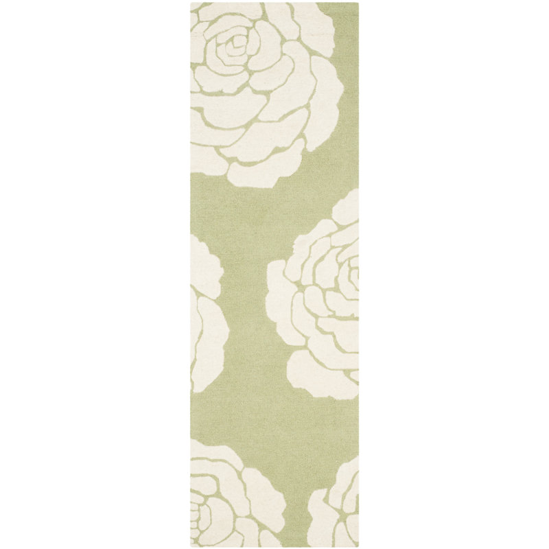 Cannen Hand Tufted Wool Floral Rug, Runner 2'6" x 8'