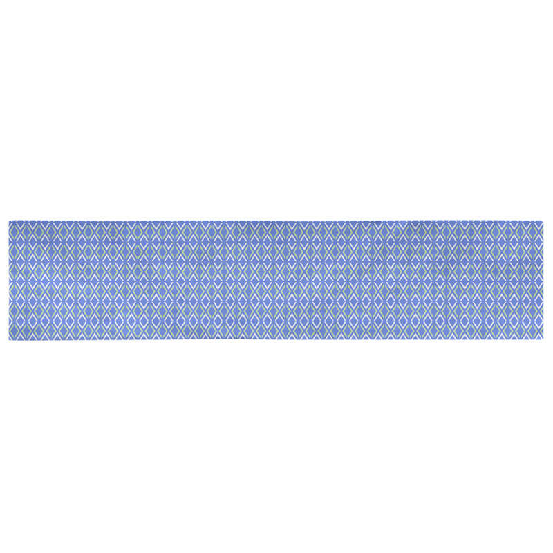Chemin de table arrow diamants Avicia, 73,5 po x 17,5 po, Poly, Bleu / Vert