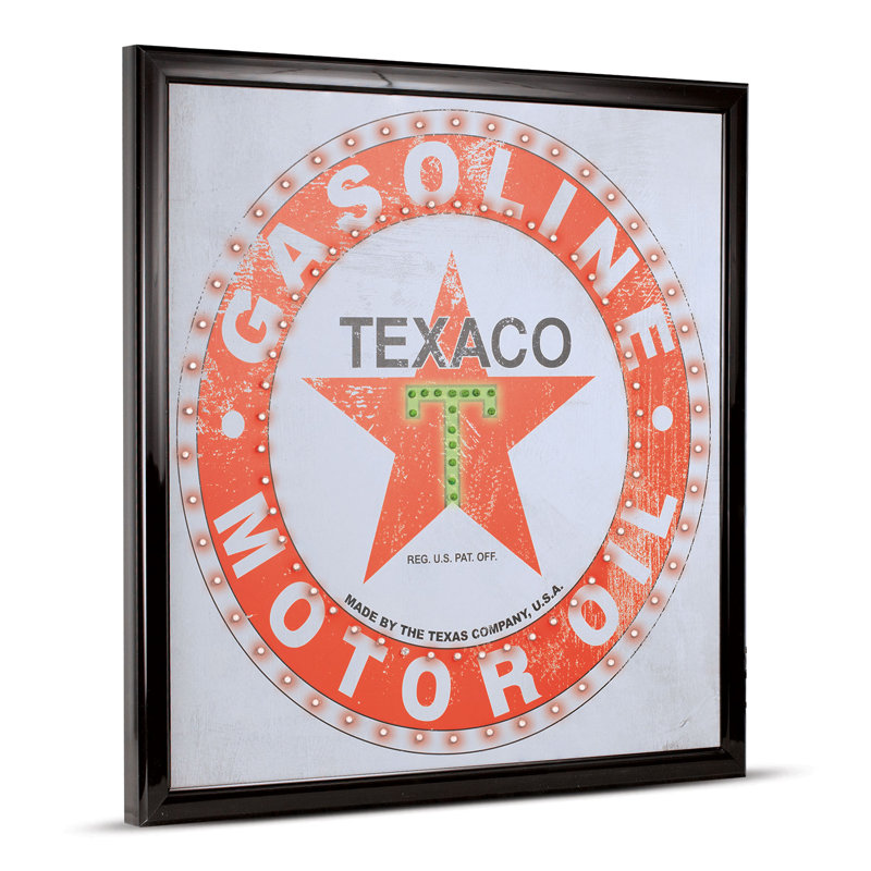 Enseigne à del huile de moteur à essence texaco