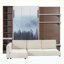 Lit escamotable une place avec armoire de rangement, étagères ouvertes et port USB, panneau imprimé paysage de montagne, lit mural gain de place, blanc, pour chambre à coucher et chambre d'amis-1421214338