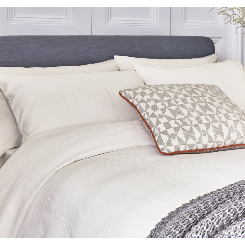 Kenza 263 TC Duvet Cover, Super King Duvet Cover, Chalk