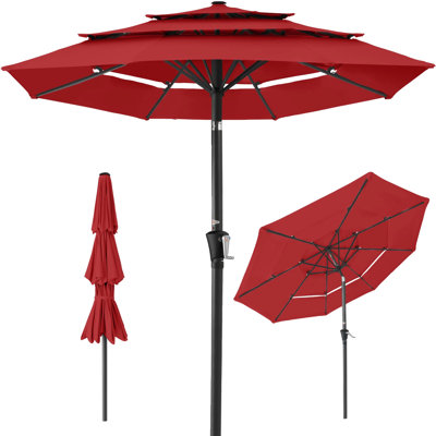 Parasol de patio à 3 niveaux