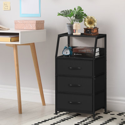 Commode 3 tiroirs avec tablette ouverte