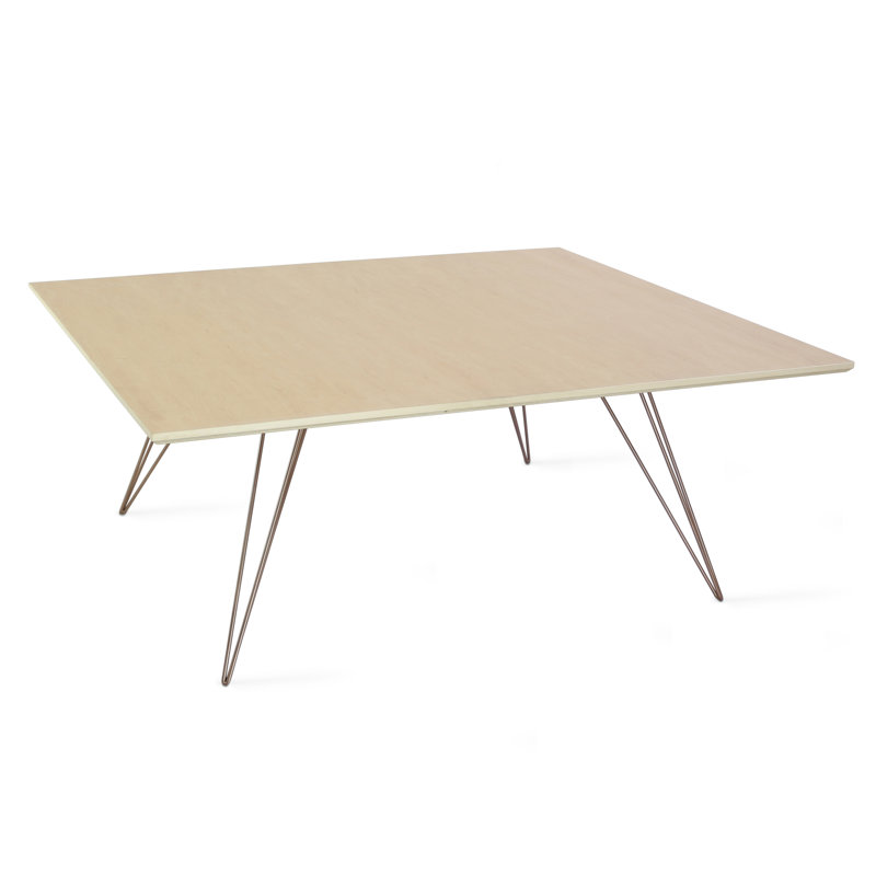 Williams Coffee Table, 18" H x 46" L x 40" W, Rose Copper, Maple