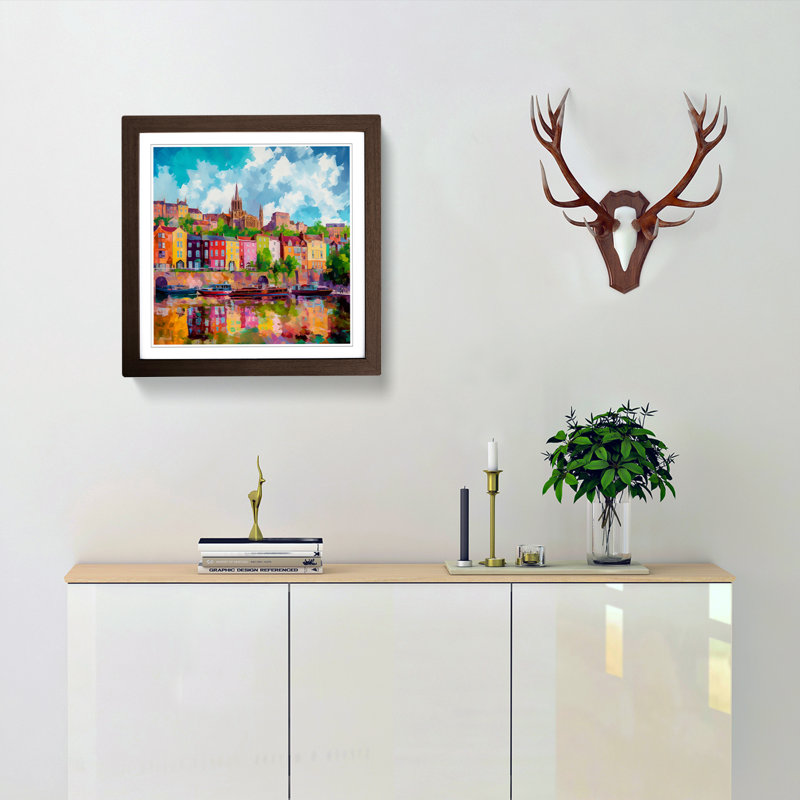 City Of Bristol Neo-Impressionism - Framed Print, Walnut