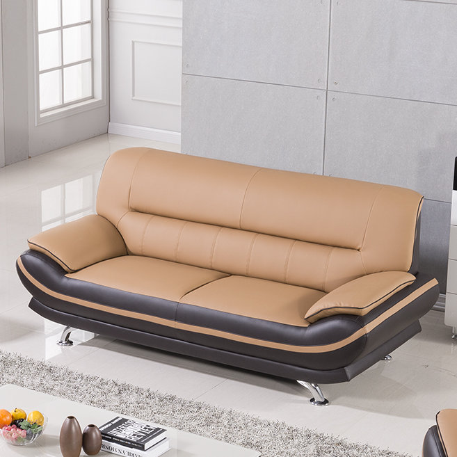 Knudson Pillow Top Arm, Light Brown/Dark Brown, 36" H x 82" W x 38" D