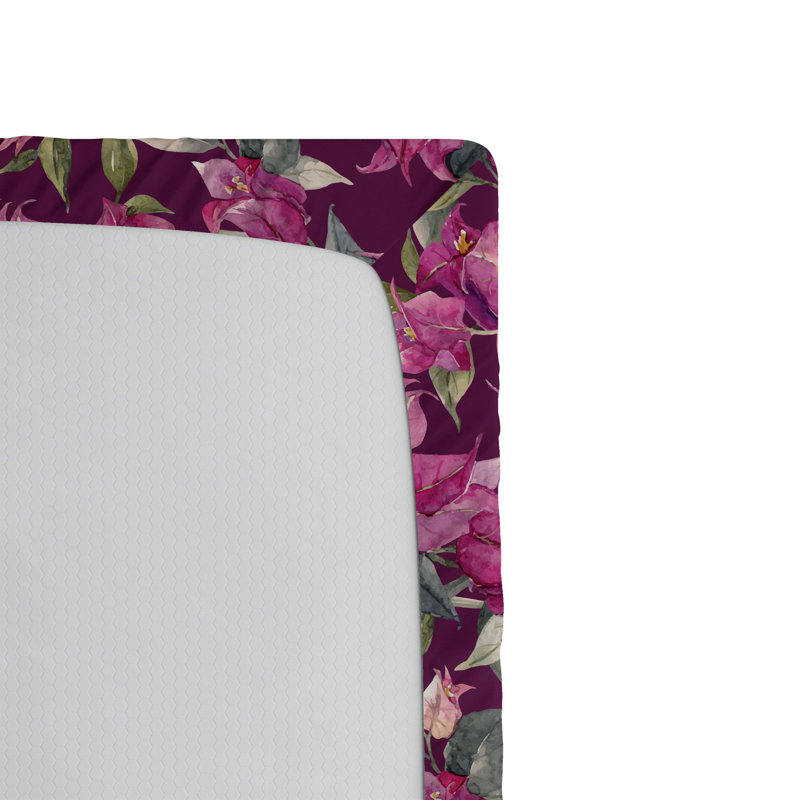 Drap-housse Ambesonne, Mauve, brun clair, rose / floral, Drap-housse de taille simple