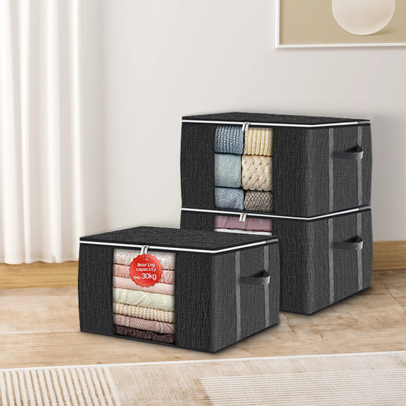 Ensemble de sacs de rangement en tissu, Noir