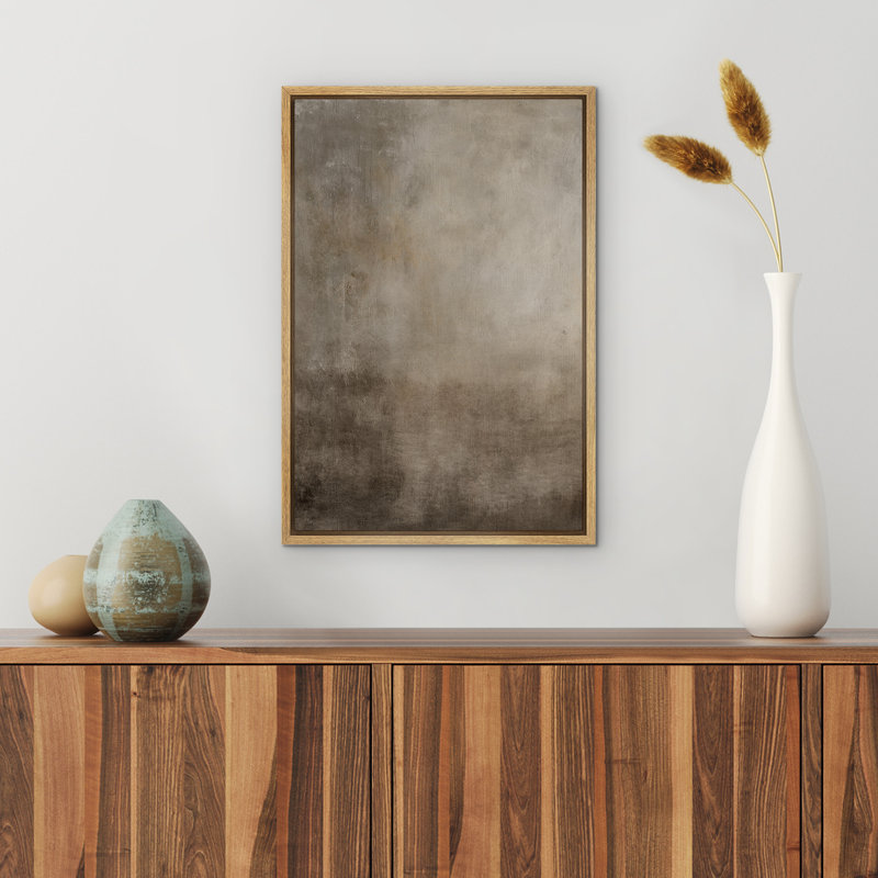 Abstrait brun tranquille, paysage rustique, illustrations, Naturel, H 24 po x l 16 po