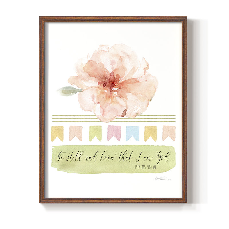 Be Still Framed Print - Solid Wood, 15" H x 12" W, Walnut