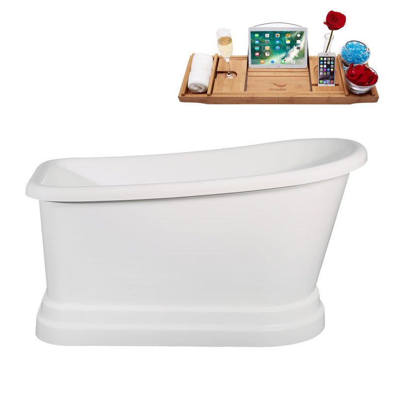 Baignoire autoportante 59 "avec drain interne Streamline, Bronze brossé