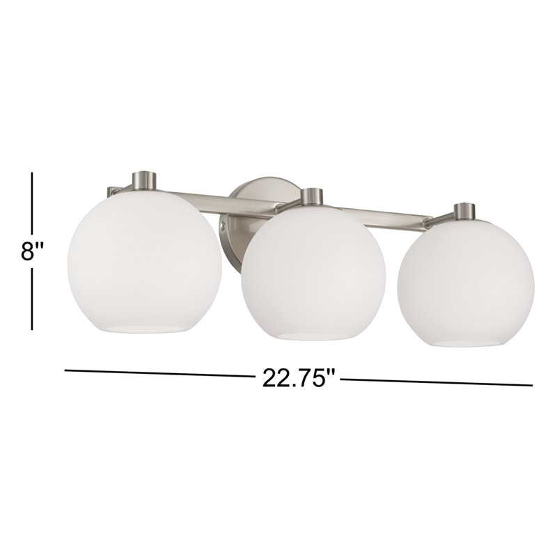Ansley 3 - Light Dimmable Vanity Light, Brushed Nickel
