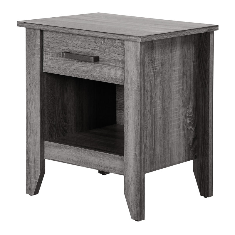 Table de chevet moderne avec rangement dans une teinte grise élégante - Rehaussez le décor de votre chambre à coucher: H 24 po x l 21 po x P 18 po avec options riches