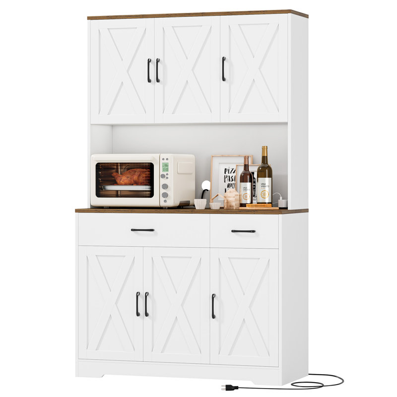 71" H Kitchen Pantry Cabinet, White