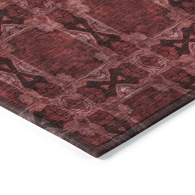 Flatweave Washable Floral Indoor / Outdoor Rug, Rectangle 8' x 10'