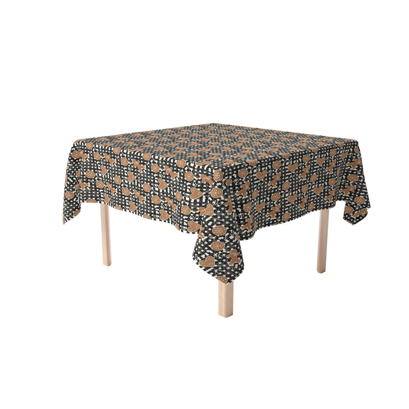 Geometric Christmas Tablecloth, 84" L x 84" W, Green Beautiful Berry Weave