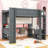 Jenri 1 Drawer Wood Loft Bed with Desk and Multi-storage Shelves and LED-1564587367